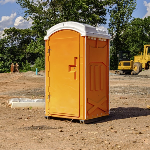 how often are the porta potties cleaned and serviced during a rental period in Tipton